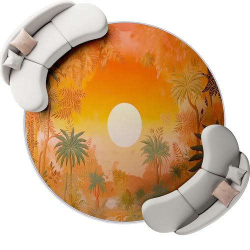 Generisch Waschbarer Teppich Rund Orange Farbe – Rutschfester Flanell Weicher Kurzflor Handgezeichnet Natur Botanische Malerei Teppich für Wohnzimmer Schlafzimmer Esszimmer Flur Büro, 160 cm Generisch Waschbarer Teppich Rund Orange Farbe – Rutschfester Flanell Weicher Kurzflor Handgezeichnet Natur Botanische Malerei Teppich für Wohnzimmer Schlafzimmer Esszimmer Flur Büro, 160 cm von Generisch