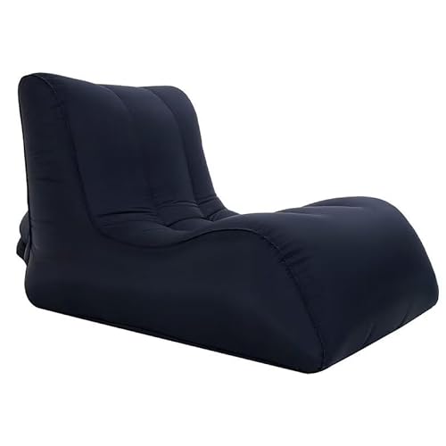 Generisch Wasserdichtes Aufblasbares Nylon-Sofa, Lazy Bag, Outdoor-Camping, Ultraleichter Strandschlafsack, Luftbett, Lounge-Sessel, Sport-Camping-Reisetasche (70 * 60 * 55cm) schwarz von Generisch