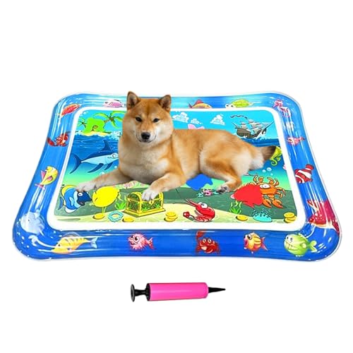 Generisch Wassermatte Für Katzen | Aufblasbares Haustier Wasserbett 66x47 cm - Kühlende wasserdichte Interaktive rutschfeste Kratzfläche Für Reisen Draußen Welpen Kätzchen von Generisch