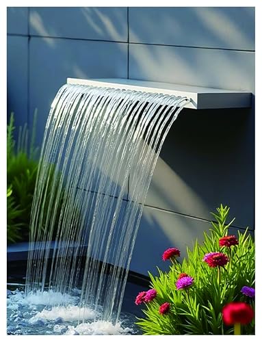 Generisch Wasserpoolbrunnen, Poolwasserfall aus Edelstahl 304, professioneller Wasserfallüberlauf for den Garten im Freien(40cm/15.7'') von Generisch
