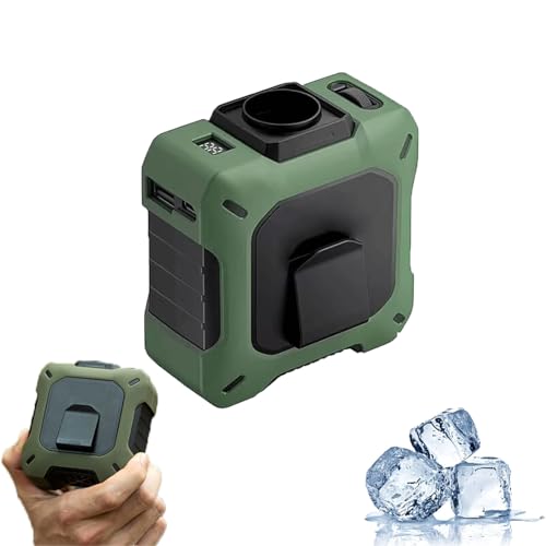 Generisch Wearable Waist Fan & Power Bank with Desktop Stand, Portable Waist Clip Fan for Outdoor, Camping, Traveling, Work (Grün) von Generisch