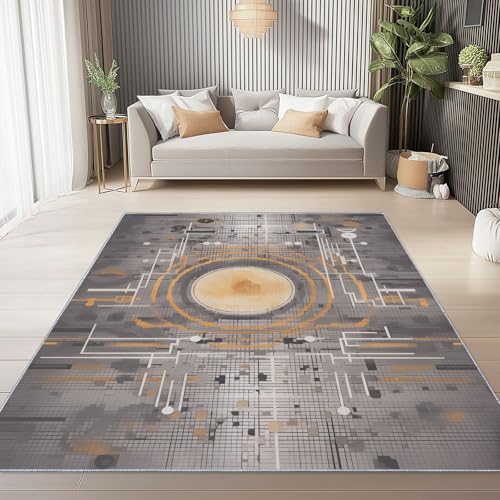 Generisch Weicher Flanell Teppich 60 x 90 cm, Grau Moderner rutschfeste Teppiche mit Abstrakt Industriell Linien Druck für Wohnzimmer Schlafzimmer Kinder und haustierfreundlich Generisch Weicher Flanell Teppich 60 x 90 cm, Grau Moderner rutschfeste Teppiche mit Abstrakt Industriell Linien Druck für Wohnzimmer Schlafzimmer Kinder und haustierfreundlich von Generisch