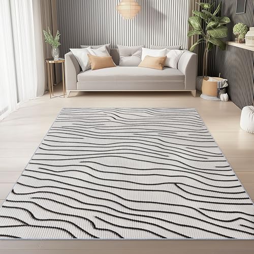 Generisch Weicher Flanell Teppich 80 x 150 cm, Grau Moderner rutschfeste Teppiche mit Abstrakt Holz Streifen Druck für Wohnzimmer Schlafzimmer Kinder und haustierfreundlich Generisch Weicher Flanell Teppich 80 x 150 cm, Grau Moderner rutschfeste Teppiche mit Abstrakt Holz Streifen Druck für Wohnzimmer Schlafzimmer Kinder und haustierfreundlich von Generisch
