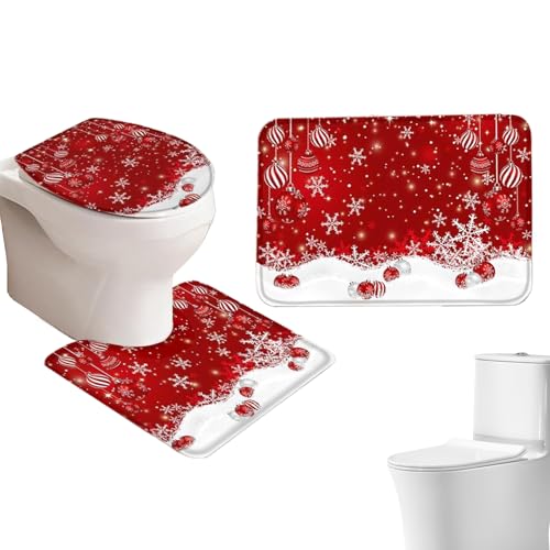 Generisch Weihnachts Badezimmer Teppich Set | Weihnachts Badezimmer Deko Toilettendeckel Abdeckung,rutschfeste Bodenmatten Für Haus Wohnung Hotel Hostel Ferienhaus Winterurlaub Generisch Weihnachts Badezimmer Teppich Set | Weihnachts Badezimmer Deko Toilettendeckel Abdeckung,rutschfeste Bodenmatten Für Haus Wohnung Hotel Hostel Ferienhaus Winterurlaub von Generisch