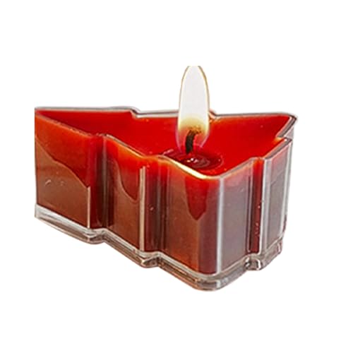 Generisch Weihnachtsduftkerzen, Weihnachtliche Teelichtkerze, Weihnachts-Kiefer-Duftkerzen, Kreative Weihnachts-Teelichtkerze, Urlaubsduftkerzen, für Den Innen- und Außenbereich(rot) von Generisch