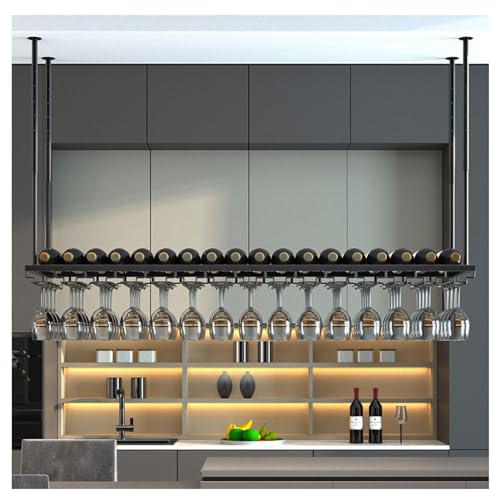 Generisch Weingläser-Aufhänger, Aufbewahrungsregal Aus Eisen for Die Bartheke, Umgedrehtes Weinglasregal for Aufhängen, for Zuhause, Küche, Esszimmerbar(60x30cm) von Generisch