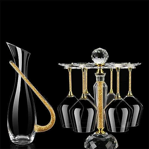Generisch Weinglas-Set Aus Kristallglas, Dekanter Im Nordischen Stil, Champagner-cocktailglas, Goldfolien-Dekoration, Weinset Für Familienfeiern (Gold) von Generisch