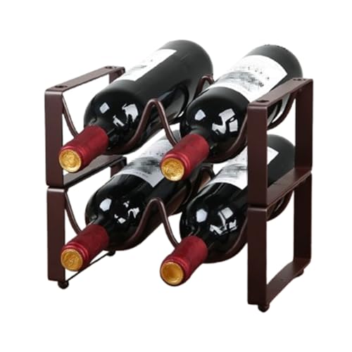 Generisch Weinregal, Stapelbares Weinregal Aus Metall FüR Die Arbeitsplatte, Perfekt Als Heimdekoration Und Aufbewahrungsregal FüR Die KüChe Usw(2PCS,A) von Generisch