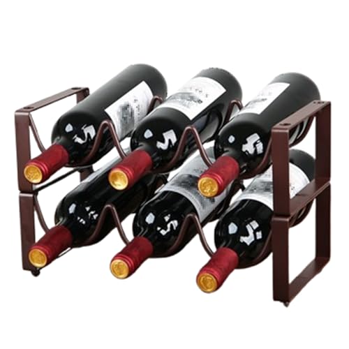 Generisch Weinregal, Stapelbares Weinregal Aus Metall FüR Die Arbeitsplatte, Perfekt Als Heimdekoration Und Aufbewahrungsregal FüR Die KüChe Usw(2PCS,B) von Generisch