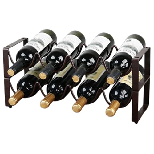 Generisch Weinregal, Stapelbares Weinregal Aus Metall FüR Die Arbeitsplatte, Perfekt Als Heimdekoration Und Aufbewahrungsregal FüR Die KüChe Usw(2PCS,C) von Generisch