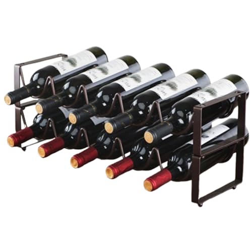 Generisch Weinregal, Stapelbares Weinregal Aus Metall FüR Die Arbeitsplatte, Perfekt Als Heimdekoration Und Aufbewahrungsregal FüR Die KüChe Usw(2PCS,D) von Generisch