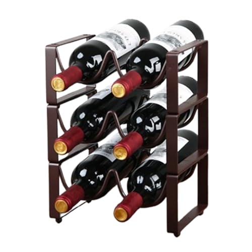 Generisch Weinregal, Stapelbares Weinregal Aus Metall FüR Die Arbeitsplatte, Perfekt Als Heimdekoration Und Aufbewahrungsregal FüR Die KüChe Usw(3PCS,A) von Generisch