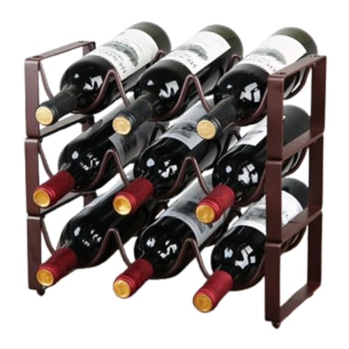 Generisch Weinregal, Stapelbares Weinregal Aus Metall FüR Die Arbeitsplatte, Perfekt Als Heimdekoration Und Aufbewahrungsregal FüR Die KüChe Usw(3PCS,B) von Generisch