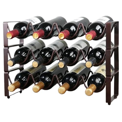 Generisch Weinregal, Stapelbares Weinregal Aus Metall FüR Die Arbeitsplatte, Perfekt Als Heimdekoration Und Aufbewahrungsregal FüR Die KüChe Usw(3PCS,C) von Generisch