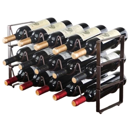 Generisch Weinregal, Stapelbares Weinregal Aus Metall FüR Die Arbeitsplatte, Perfekt Als Heimdekoration Und Aufbewahrungsregal FüR Die KüChe Usw(3PCS,D) von Generisch