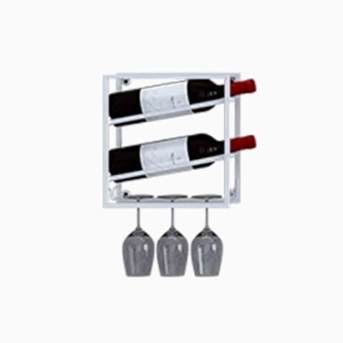 Generisch Weinregal Wand,An der Wand Montiertes Weinregal,Flaschenregal Schmal,Weinpräsentationsregal mit Weinglashalter,Weinregal Flaschenregal,Weinkeller Weinregal/Lagerregal (White, 2-Storey) von Generisch