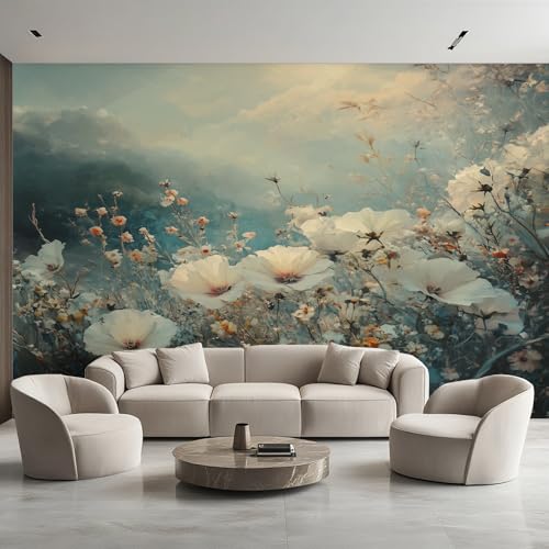 Generisch Weiß Blumen Tapete, Fototapete Wildblume, Vliestapete für Schlafzimmer Wohnzimmer, Wand Deko Tapeten, Wandverkleidung 500x350 cm D&O78 Generisch Weiß Blumen Tapete, Fototapete Wildblume, Vliestapete für Schlafzimmer Wohnzimmer, Wand Deko Tapeten, Wandverkleidung 500x350 cm D&O78 von Generisch