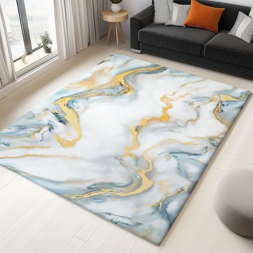 Generisch Weiß Teppich Wohnzimmer Kurzflor Waschbarer Teppich, Weich rutschfest Matte Abstrakt Marmor Goldwirbel - Strapazierfähig und Nicht Fusselnd für Schlafzimmer Esszimmer 140 x 200 cm Generisch Weiß Teppich Wohnzimmer Kurzflor Waschbarer Teppich, Weich rutschfest Matte Abstrakt Marmor Goldwirbel - Strapazierfähig und Nicht Fusselnd für Schlafzimmer Esszimmer 140 x 200 cm von Generisch