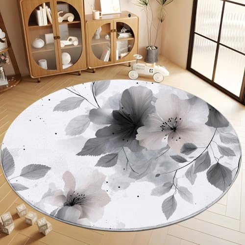 Generisch Weiß Waschbarer Rutschfester Runder Teppich 60 cm Runde Teppiche, Aquarellblumen Blätter Flauschig Extra Weich Runder Teppich - Wohnzimmer Schlafzimmer Flur Eingangsbereich Büro & Küche Generisch Weiß Waschbarer Rutschfester Runder Teppich 60 cm Runde Teppiche, Aquarellblumen Blätter Flauschig Extra Weich Runder Teppich - Wohnzimmer Schlafzimmer Flur Eingangsbereich Büro & Küche von Generisch