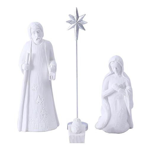 Generisch Weißes Krippenset,Krippenfiguren-Set,Krippenset | Elegante Krippendekoration, Weihnachtsschmuck für Wohnzimmer, Schlafzimmer, Badezimmer, Bücherregal Generisch Weißes Krippenset,Krippenfiguren-Set,Krippenset | Elegante Krippendekoration, Weihnachtsschmuck für Wohnzimmer, Schlafzimmer, Badezimmer, Bücherregal von Generisch
