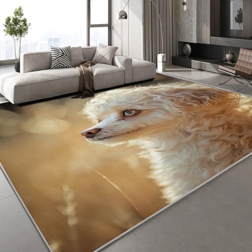 Generisch Welpe Tier Teppich Kinderteppich Modern 3D Niedlich Teppich Kinderzimmer Kurzflor Teppiche rutschfeste Spielteppiche für Schlafzimmer Wohnzimmer Zimmer 180x240 cm von Generisch
