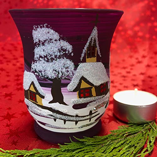 Generisch Windlicht Hurricane Medium Leuchtglas Teelichthalter Glas Handarbeit Lauscha, : Brombeere Generisch Windlicht Hurricane Medium Leuchtglas Teelichthalter Glas Handarbeit Lauscha, : Brombeere von Generisch
