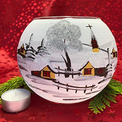Generisch Windlicht Kugelglas Maxi Leuchtbecher Leuchtglas Teelicht Handarbeit Lauscha, : winterweiss Generisch Windlicht Kugelglas Maxi Leuchtbecher Leuchtglas Teelicht Handarbeit Lauscha, : winterweiss von Generisch