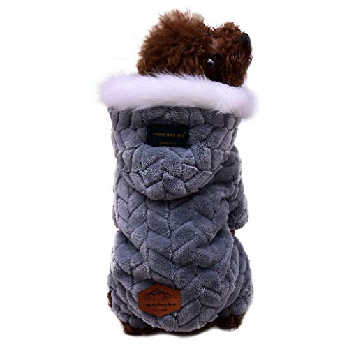 Generisch Winter Pulli Für Hunde Haustier-Bekleidung Polyester Kapuzen-Sweatshirts Hunde-Katzen-Kleidung Plus Hundepulli Winter (Grey, XXL) von Generisch