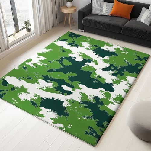 Generisch Wohnzimmer Teppiche 60 x 90 cm Waschbarer Abstrakt Wald Grün Bedruckter Rechteckiger Läufer - Camouflage Stil Rutschfester Dekorativer Teppich Weiche Niedrigflor Läufer für Schlafzimmer Generisch Wohnzimmer Teppiche 60 x 90 cm Waschbarer Abstrakt Wald Grün Bedruckter Rechteckiger Läufer - Camouflage Stil Rutschfester Dekorativer Teppich Weiche Niedrigflor Läufer für Schlafzimmer von Generisch