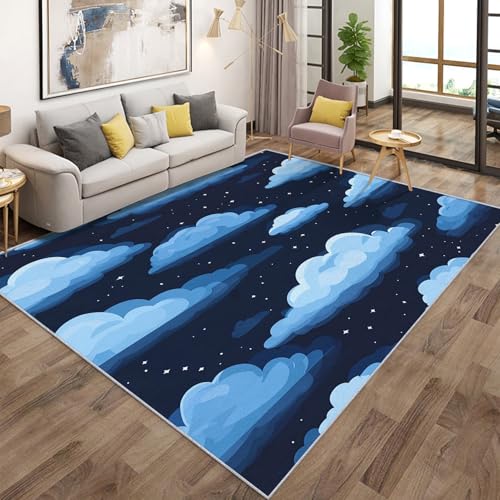 Generisch Wolke Blaue Teppich Wohnzimmer Schlafzimmer, Teppich Sternenhimmel Kinder Jungen Mädchen Kurzflor & Waschbarer & rutschfest & Weich Flanell Teppiche Kinderzimmer 180x200cm Generisch Wolke Blaue Teppich Wohnzimmer Schlafzimmer, Teppich Sternenhimmel Kinder Jungen Mädchen Kurzflor & Waschbarer & rutschfest & Weich Flanell Teppiche Kinderzimmer 180x200cm von Generisch