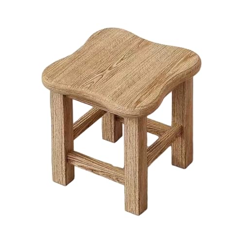 Generisch Wooden Stool, Small Low Stool for Home Kitchen Living Room - Compact Portable Stool with Sturdy Wood Construction, Lightweight Durable Seat for Indoor Outdoor Use, Camping Garden Patio von Generisch
