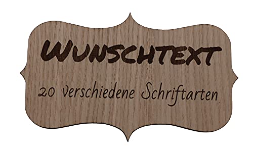 Generisch Wunschtext Schild Hinweisschild Shabby Chic Personalisiert Deko Eiche ca 15 x 9 cm Türschild Wanddeko Wandbild mit Klebepunkten… von Generisch