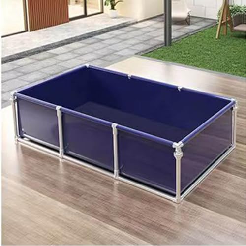 Generisch Zisterne für Aquakultur-Wassertanks, Fischbecken aus PVC-Plane mit Ablassventil, großes rechteckiges Becken mit Rahmen, temporäre Fischbecken, für Koi-Fische Generisch Zisterne für Aquakultur-Wassertanks, Fischbecken aus PVC-Plane mit Ablassventil, großes rechteckiges Becken mit Rahmen, temporäre Fischbecken, für Koi-Fische von Generisch