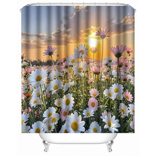 Generisch duschvorhang Anti schimmel 150 x 180 cm Schöne Blumen duschvorhang badewanne Eleganter wasserabweisender Bad Sichtschutz für modernes Zuhause oder Studio MY639 von Generisch