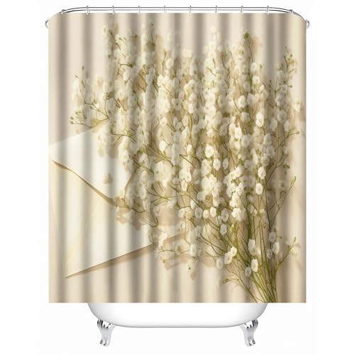 Generisch duschvorhang Anti schimmel 150 x 180 cm Umschlag Blumen duschvorhang badewanne Eleganter wasserabweisender Bad Sichtschutz für modernes Zuhause oder Studio MY5280 von Generisch