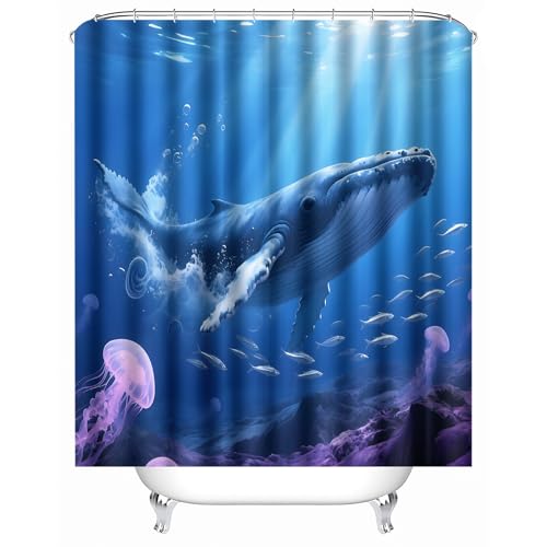 Generisch duschvorhang Anti schimmel 150 x 180 cm Wal duschvorhang badewanne Eleganter wasserabweisender Bad Sichtschutz für modernes Zuhause oder Studio MY1817 Generisch duschvorhang Anti schimmel 150 x 180 cm Wal duschvorhang badewanne Eleganter wasserabweisender Bad Sichtschutz für modernes Zuhause oder Studio MY1817 von Generisch