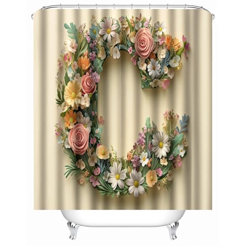 Generisch duschvorhang PVC frei 90 x 180 cm Blütenstand In C-Form duschvorhang Polyester Hochwertiger Mikrofaser Spritzschutz für modernes Apartment oder Gästebad MY66 Generisch duschvorhang PVC frei 90 x 180 cm Blütenstand In C-Form duschvorhang Polyester Hochwertiger Mikrofaser Spritzschutz für modernes Apartment oder Gästebad MY66 von Generisch