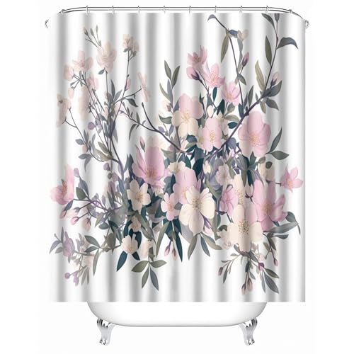 Generisch duschvorhang PVC frei 90 x 180 cm Blumen duschvorhang Polyester Hochwertiger Mikrofaser Spritzschutz für modernes Apartment oder Gästebad MY4139 von Generisch