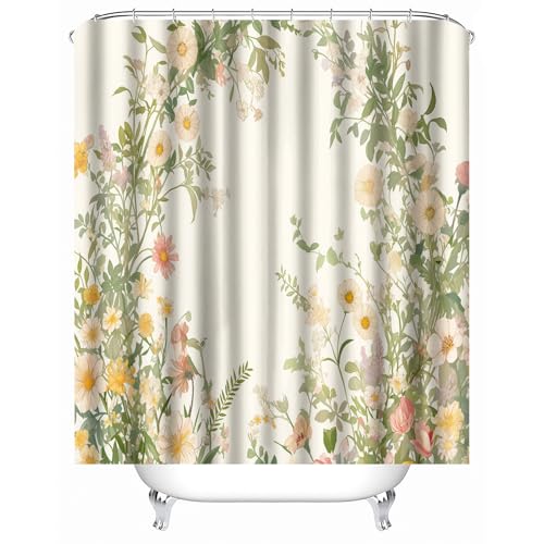 Generisch duschvorhang badewanne 120 x 180 cm Blumen Shower Curtains Schnelltrocknender Mikrofaser Spritzschutz fürs Familienbad oder Sportumkleide MY4124 von Generisch