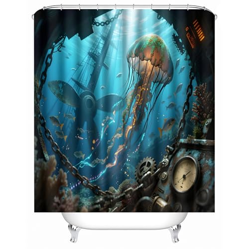 Generisch duschvorhang badewanne 120 x 180 cm Unterwasserquallen Shower Curtains Schnelltrocknender Mikrofaser Spritzschutz fürs Familienbad oder Sportumkleide MY1639 Generisch duschvorhang badewanne 120 x 180 cm Unterwasserquallen Shower Curtains Schnelltrocknender Mikrofaser Spritzschutz fürs Familienbad oder Sportumkleide MY1639 von Generisch