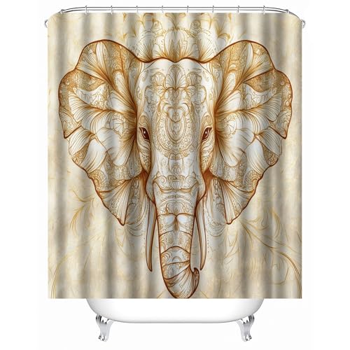 Generisch duschvorhang kurz 200 x 200 cm Elefant duschvorhang lustig Modernes Mikrofaser Sichtschutz Panel für Studentenwohnung oder Gästebad MY2960 von Generisch