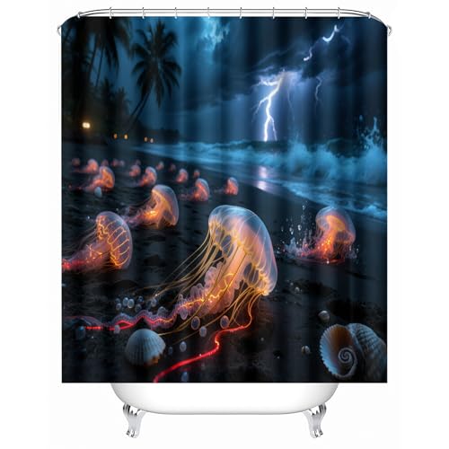 Generisch duschvorhang mit Ringen 150 x 180 cm Unterwasserquallen duschvorhang ohne Bohren Stilvoller Mikrofaser Sichtschutz für Ferienunterkunft oder Familienbad MY1704 Generisch duschvorhang mit Ringen 150 x 180 cm Unterwasserquallen duschvorhang ohne Bohren Stilvoller Mikrofaser Sichtschutz für Ferienunterkunft oder Familienbad MY1704 von Generisch