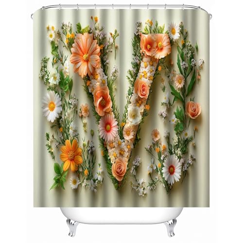 Generisch duschvorhang wasserdicht 180 x 200 cm Blume V-Form duschvorhang mit Gewicht Praktische Mikrofaser Abtrennung für Wohnmobil, Ferienhaus oder Tiny Home MY159 Generisch duschvorhang wasserdicht 180 x 200 cm Blume V-Form duschvorhang mit Gewicht Praktische Mikrofaser Abtrennung für Wohnmobil, Ferienhaus oder Tiny Home MY159 von Generisch
