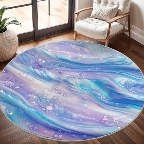 Generisch rutschfest Waschbar Wohnzimmer Runder Teppich Durchmesser 200cm, FlüSsige Kunst Teppich Rund Kurzflor Flanell Rug Bunt für Esszimmer Badezimmer Küche Flur Läufer Generisch rutschfest Waschbar Wohnzimmer Runder Teppich Durchmesser 200cm, FlüSsige Kunst Teppich Rund Kurzflor Flanell Rug Bunt für Esszimmer Badezimmer Küche Flur Läufer von Generisch