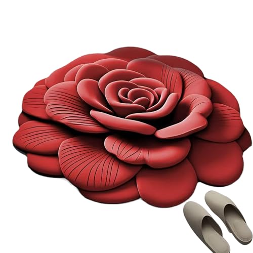 Generisch rutschfeste Badezimmermatte | 3D Blumen Duschmatte Mit Rutschsicherung Und | Wiederverwendbarer Eingangsbereich Teppich Für Wohnzimmer Schlafzimmer Küche von Generisch