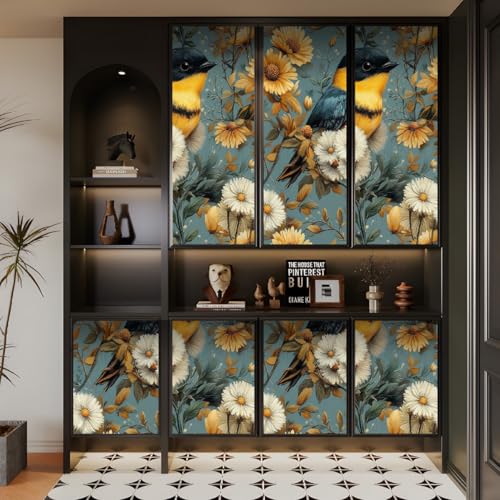 Generisch tapete selbstklebend 44wX1000Lcm Blumen Und Vögel tapete steinoptik Modernes Wanddesign für Arbeitszimmer oder Home Office – selbstklebend und rückstandslos entfernbar EBZ9-264083 von Generisch