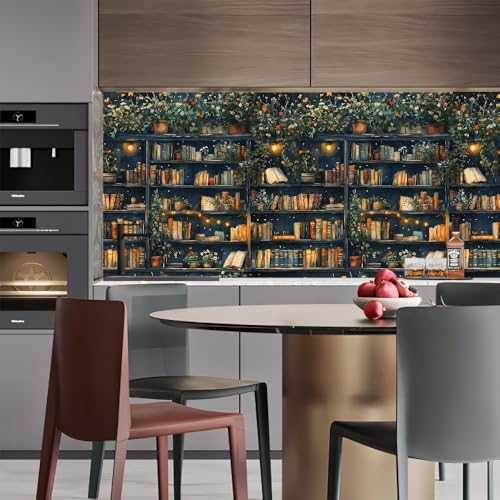 Generisch tapete selbstklebend 44wX1000Lcm Bonsai-Blumen-Bücherregal tapete steinoptik Modernes Wanddesign für Arbeitszimmer oder Home Office – selbstklebend und rückstandslos entfernbar EBZ9-260629 von Generisch