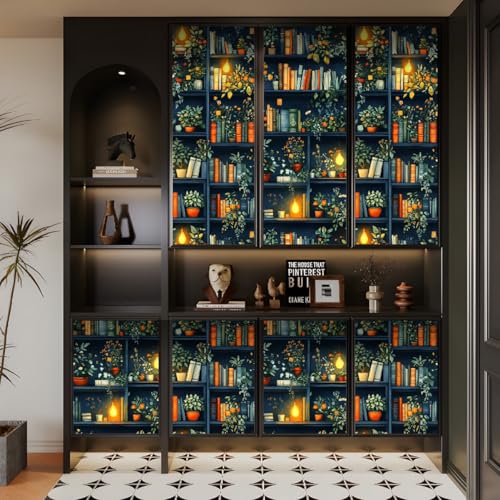 Generisch tapete selbstklebend 44wX1000Lcm Bonsai-Blumen-Bücherregal tapete steinoptik Modernes Wanddesign für Arbeitszimmer oder Home Office – selbstklebend und rückstandslos entfernbar EBZ9-260645 von Generisch