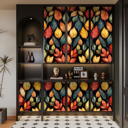 Generisch tapete selbstklebend 44wX1000Lcm Bunte Und Schöne Blätter tapete steinoptik Modernes Wanddesign für Arbeitszimmer oder Home Office – selbstklebend und rückstandslos entfernbar EBZ9-261921 von Generisch