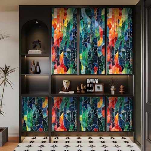 Generisch tapete selbstklebend 44wX1000Lcm Buntglasfenster Textur tapete steinoptik Modernes Wanddesign für Arbeitszimmer oder Home Office – selbstklebend und rückstandslos entfernbar EBZ9-262129 von Generisch